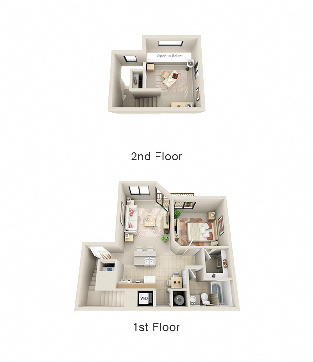 Floor plan for 1 bed, 1 bath, 823 sqft